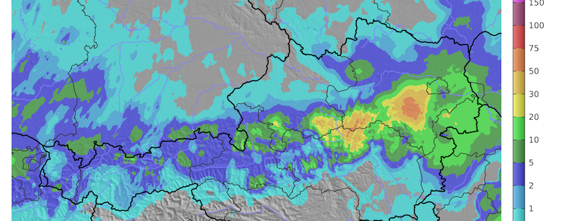 24-stündige Niederschlagssumme (19.04., 06 Uhr bis 20.04., 06 Uhr) Quelle UBIMET