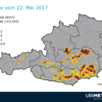 Ubimet Blitzdichte - Blitze 23.05.2017