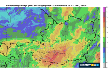 Ubimet Wetter Niederschlag - Bis zu 144 Liter pro Quadratmeter in Kärnten, neuer Regen in den Nordalpen