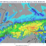 8-stündige Neuschneemenge bis Samstag, 3. Februar 2018, 00 UTC