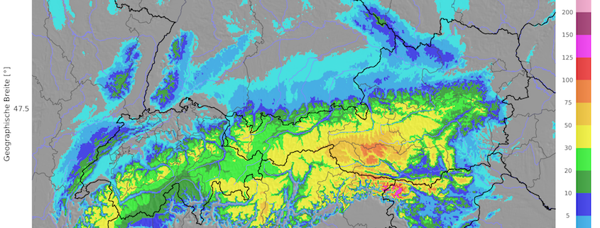 8-stündige Neuschneemenge bis Samstag, 3. Februar 2018, 00 UTC