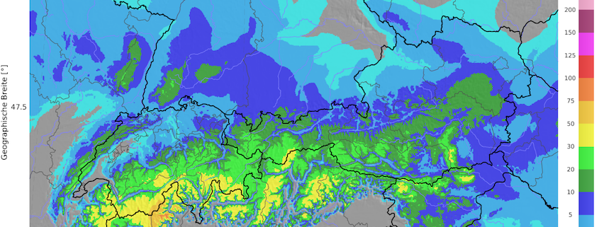 48-stündige Neuschneemenge bis Montag, 19. März 2018, 00 UTC