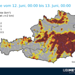 Blitzdichte Österreich Dienstag