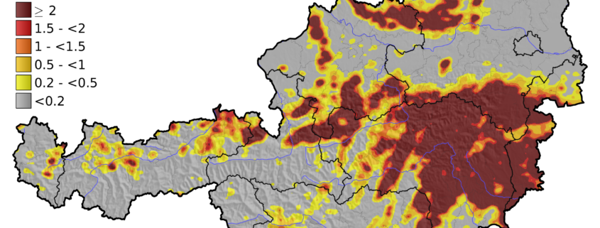 Blitzdichte Österreich Dienstag