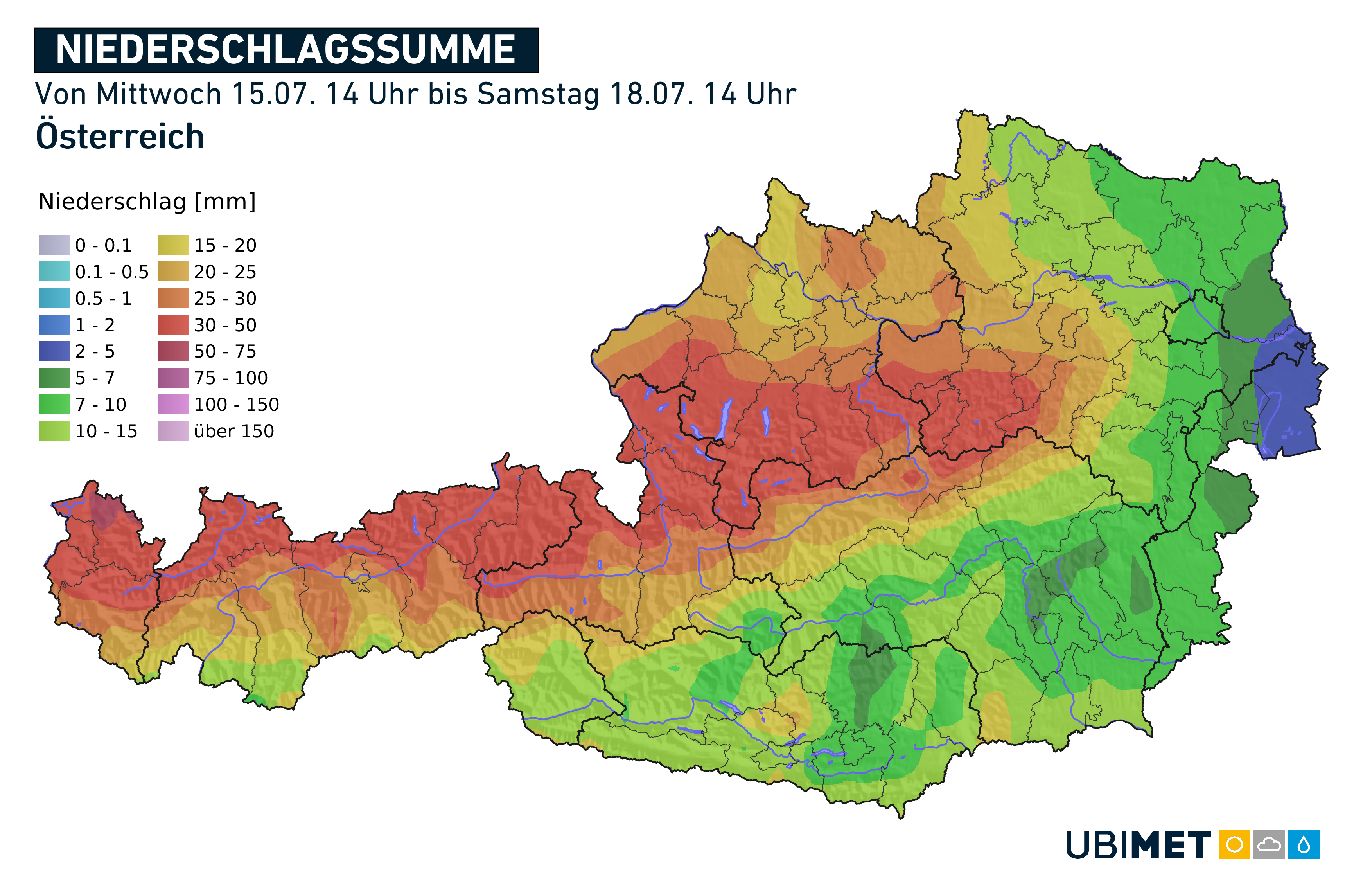 UBIMET - Ein Höhentief sorgt in der 2. Wochenhälfte für kühles und nasses Wetter